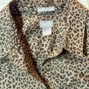 EUC: Chico's No Iron Coolmax All Season Animal Print Shacket Size 3 (XL)